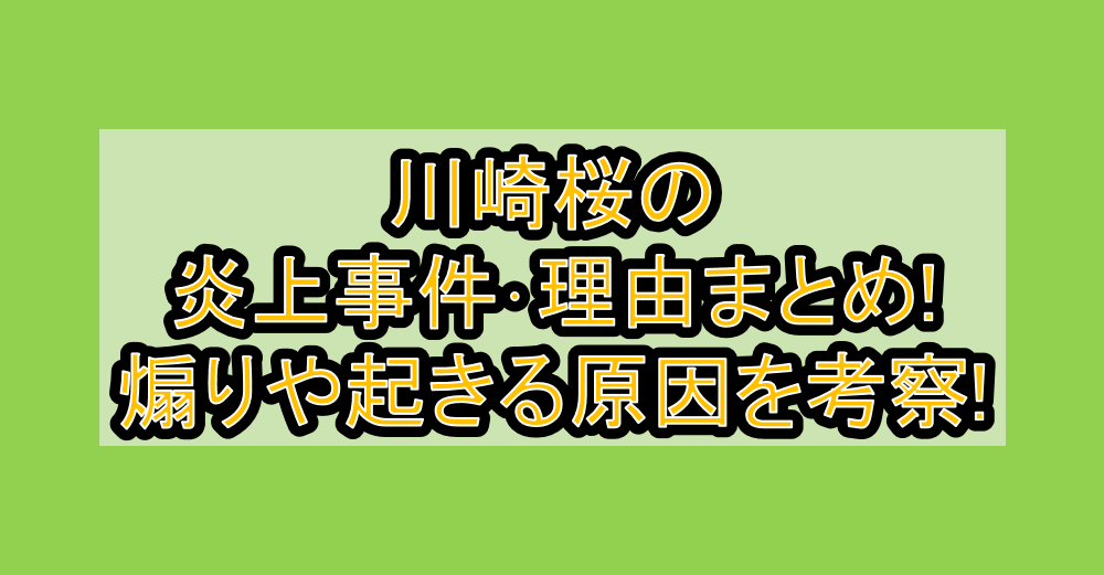 川崎桜の炎上事件・理由まとめ!煽りや起きる原因を考察!