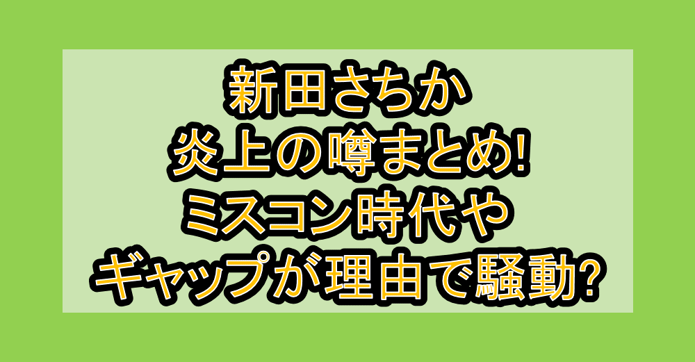 新田さちか炎上の噂まとめ!ミスコン時代やギャップが理由で騒動?