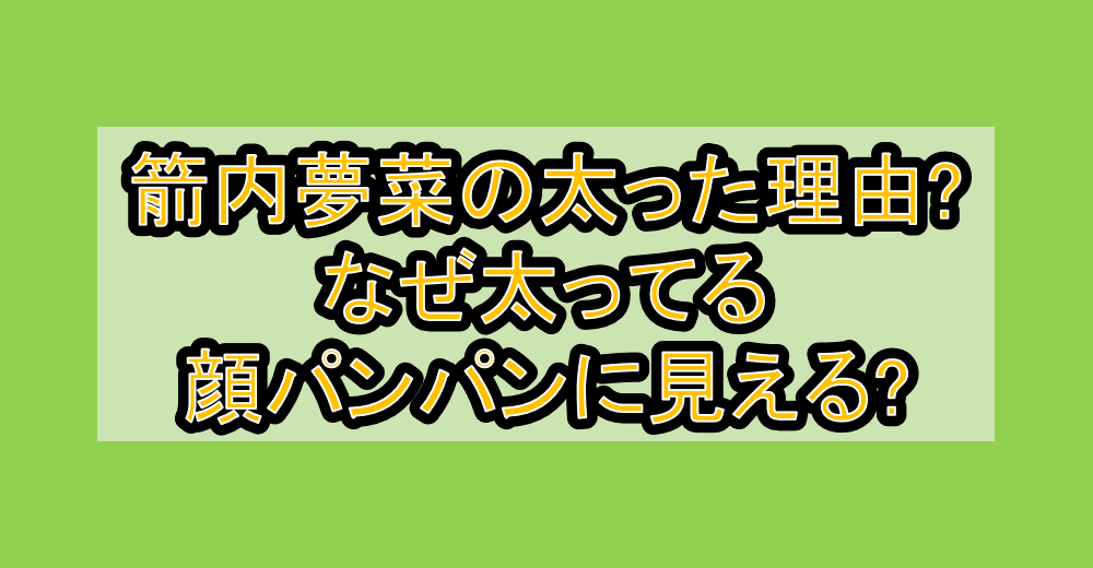 箭内夢菜の太った理由?なぜ太ってる･顔パンパンに見える?